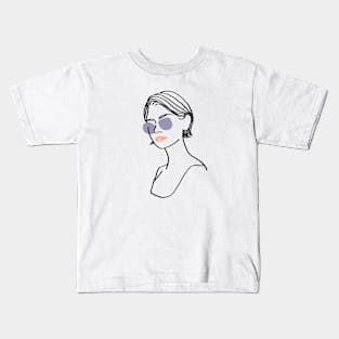 Lady with Sunglasses Kids T-Shirt